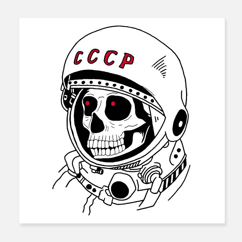 Schädel eines sowjetischen Astronauten Poster 20x20 cm