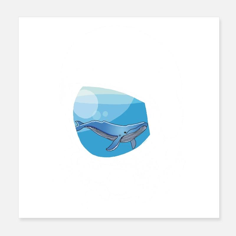 Ein Wal in den Sternen (weiß) Poster 20x20 cm