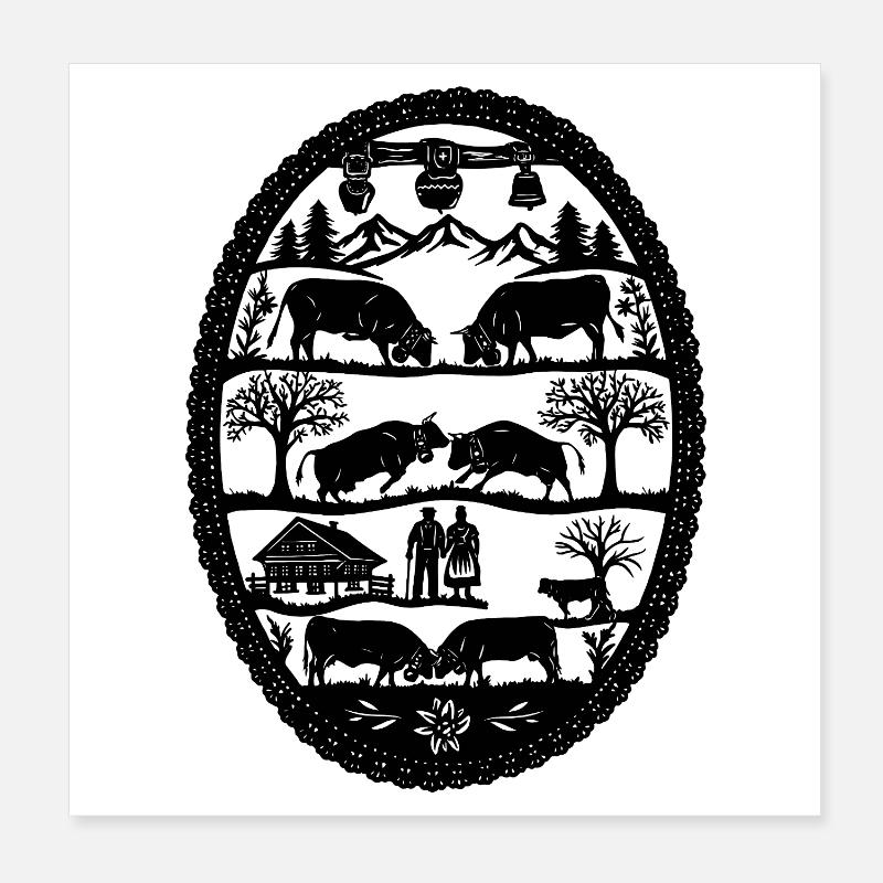 Eringer black Poster 8" x 8" (20x20 cm)