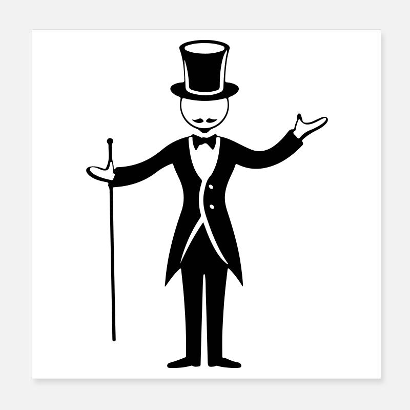 Zauberer Poster 20x20 cm