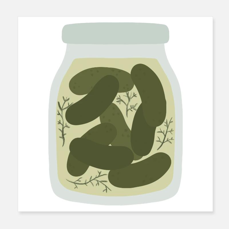 Vintage concombre cornichon pot Design Poster 20 x 20 cm