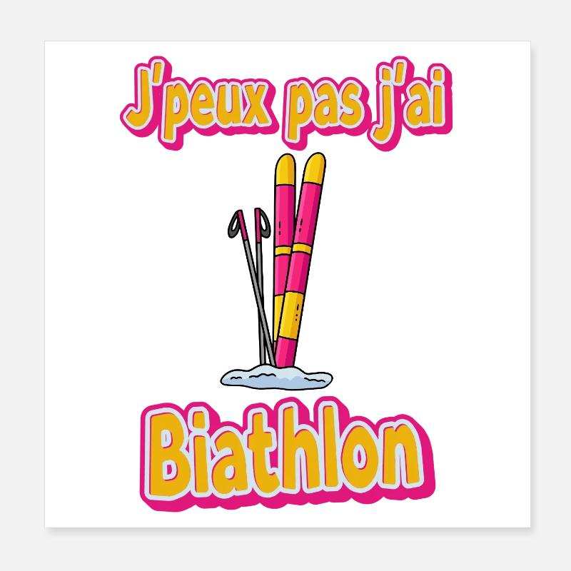 Humorvolles Statement eines Biathlon-Athleten Poster 20x20 cm