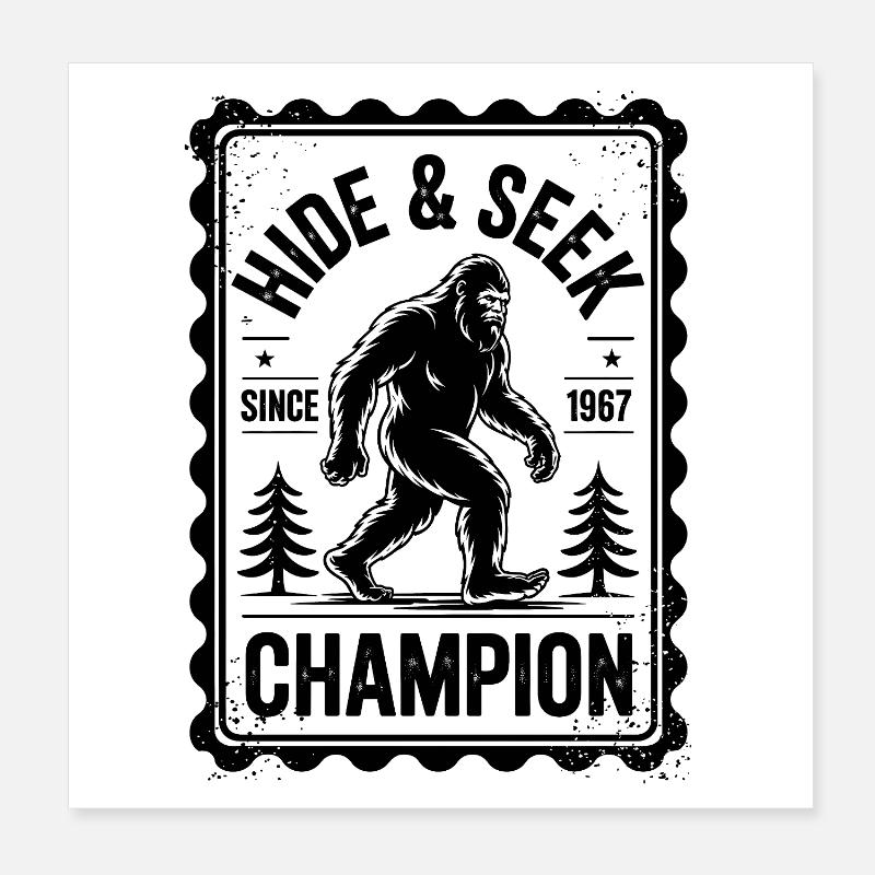 Cache-cache Champion Bigfoot Poster 20 x 20 cm