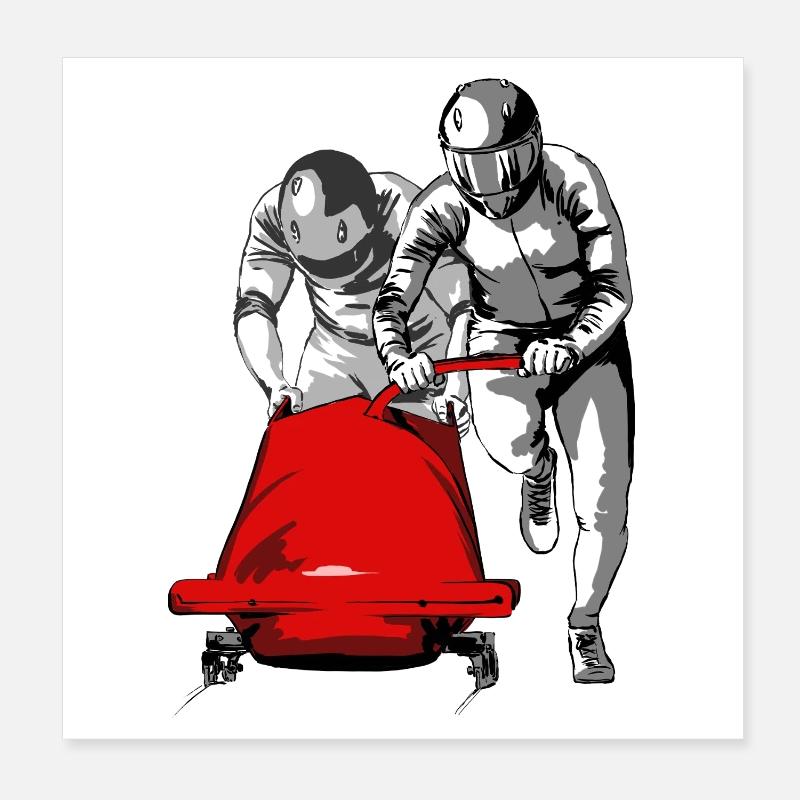 Bobsledder pushing at the start Poster 8" x 8" (20x20 cm)