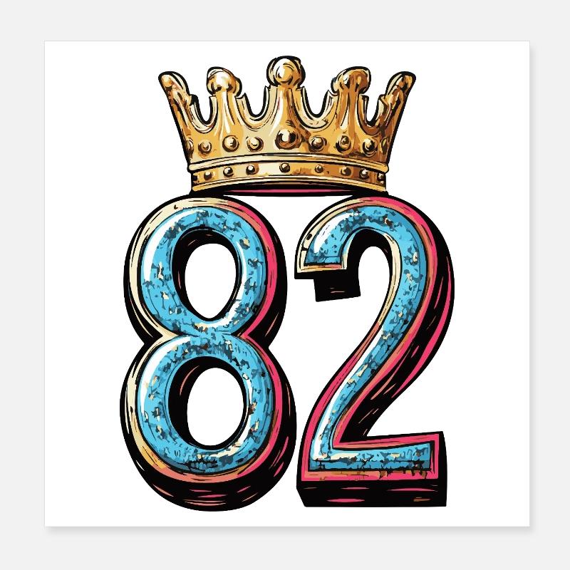 82 Number Krone Poster 8" x 8" (20x20 cm)