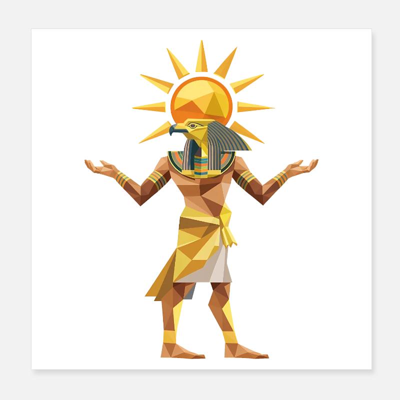 Sungod Ra - Cool Low Poly Logo Poster 20 x 20 cm