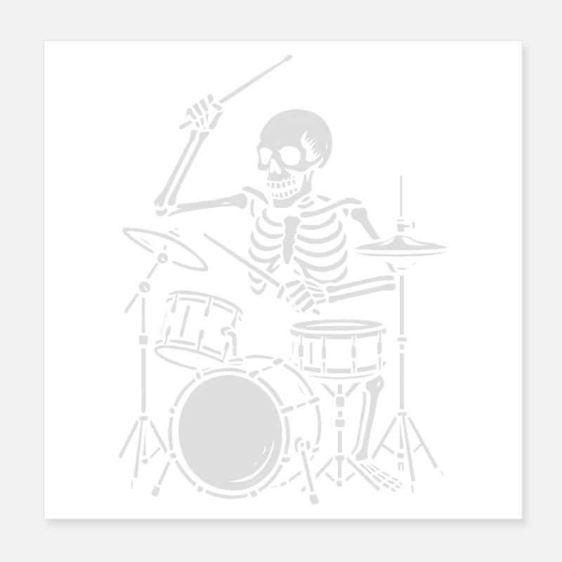 Skeleton Drummer on Stage Poster 8" x 8" (20x20 cm)