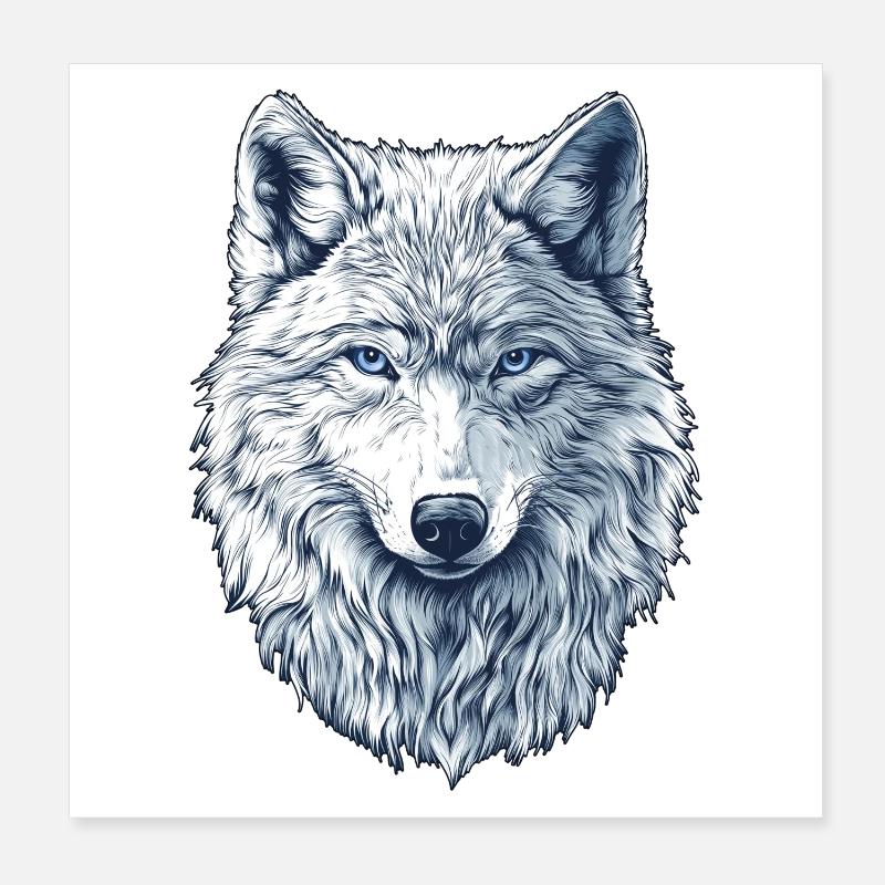Arctic wolf Poster 8" x 8" (20x20 cm)