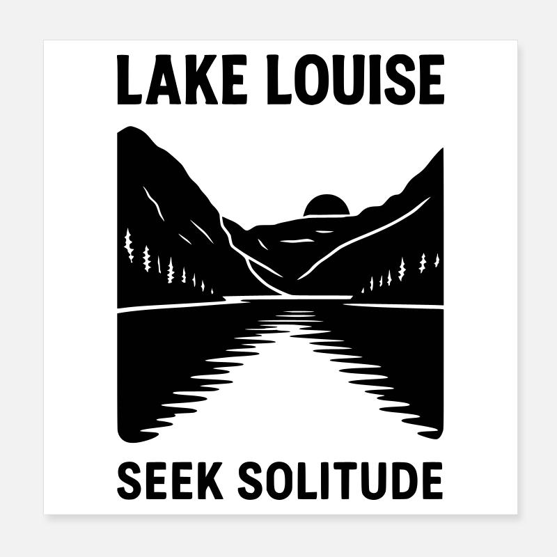 Silhouette du lac Louise Poster 20 x 20 cm
