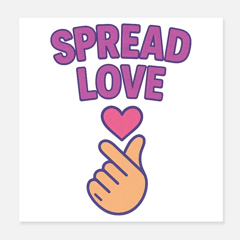 K-POP Liebe verbreiten: Herz-Hand-Geste Poster 20x20 cm