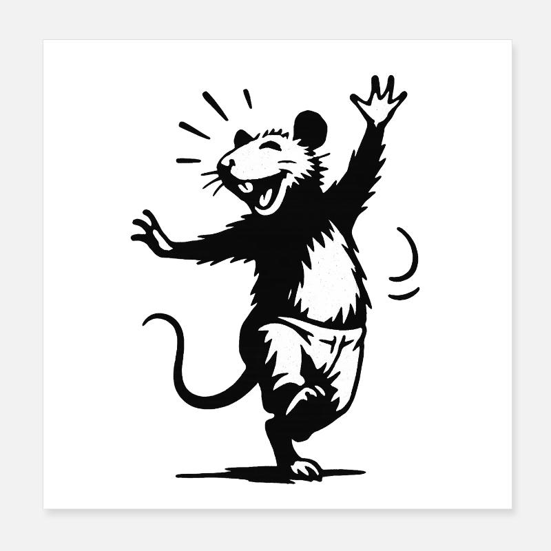 Moufette rieuse en danse Poster 20 x 20 cm