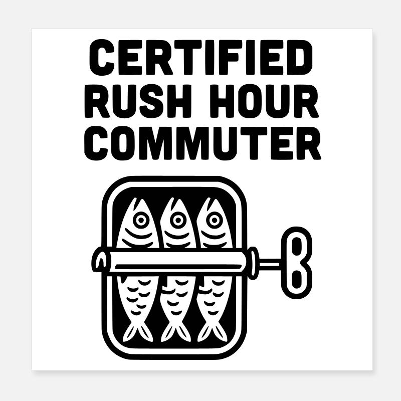 Rush Hour Commuter ÖPNV Poster 20x20 cm