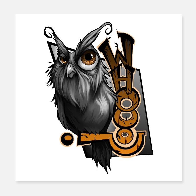 whooo Poster 20x20 cm