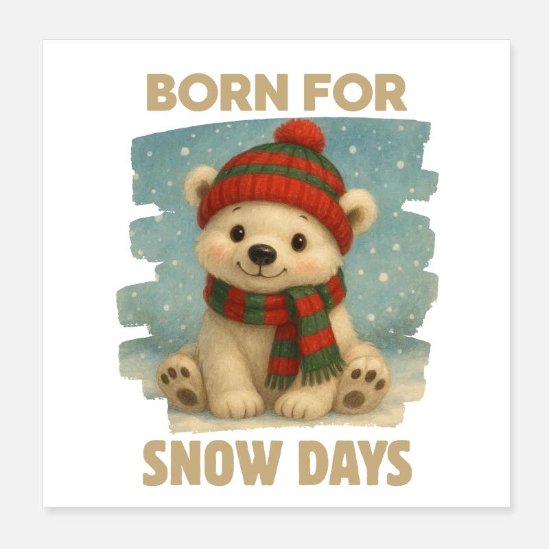 Weihnachts-Eisbär Poster 20x20 cm