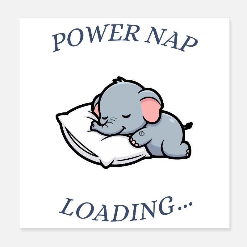 Éléphant endormi Poster 20 x 20 cm