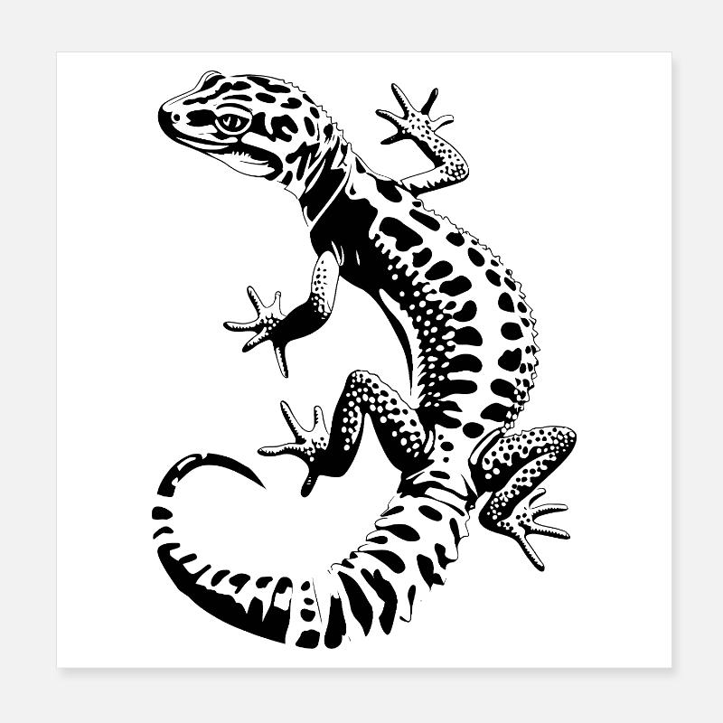 Gecko léopard Poster 20 x 20 cm
