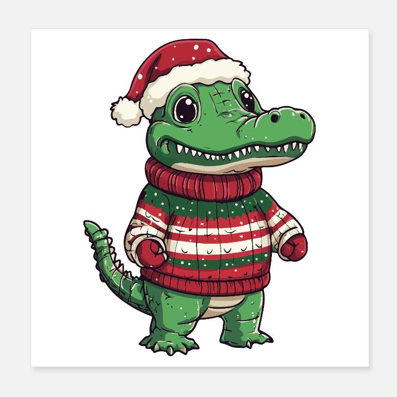 Noël Alligator Noël Poster 20 x 20 cm