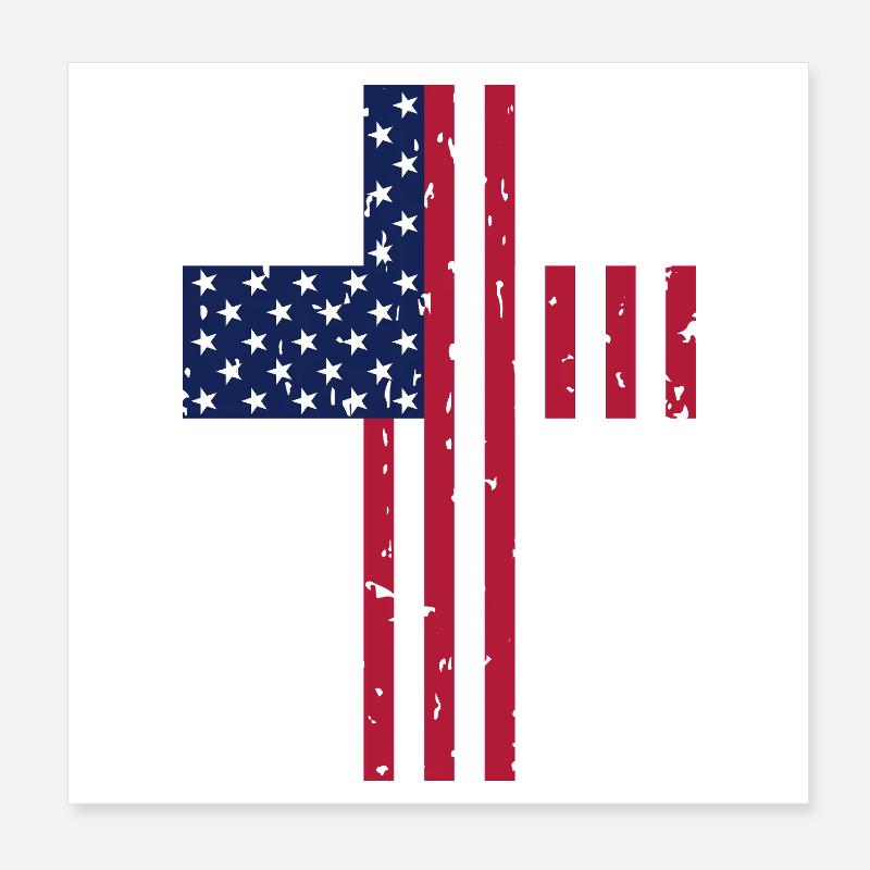Drapeau de la Croix des États-Unis Poster 20 x 20 cm