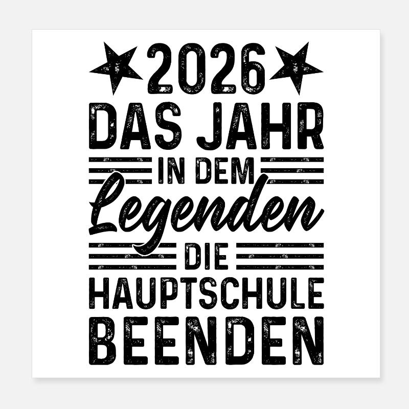 2026 Fin de l’année à la Legends Hauptschule Poster 20 x 20 cm
