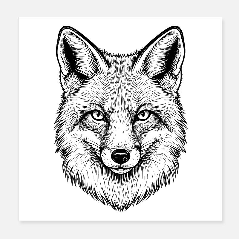Renard Poster 20 x 20 cm