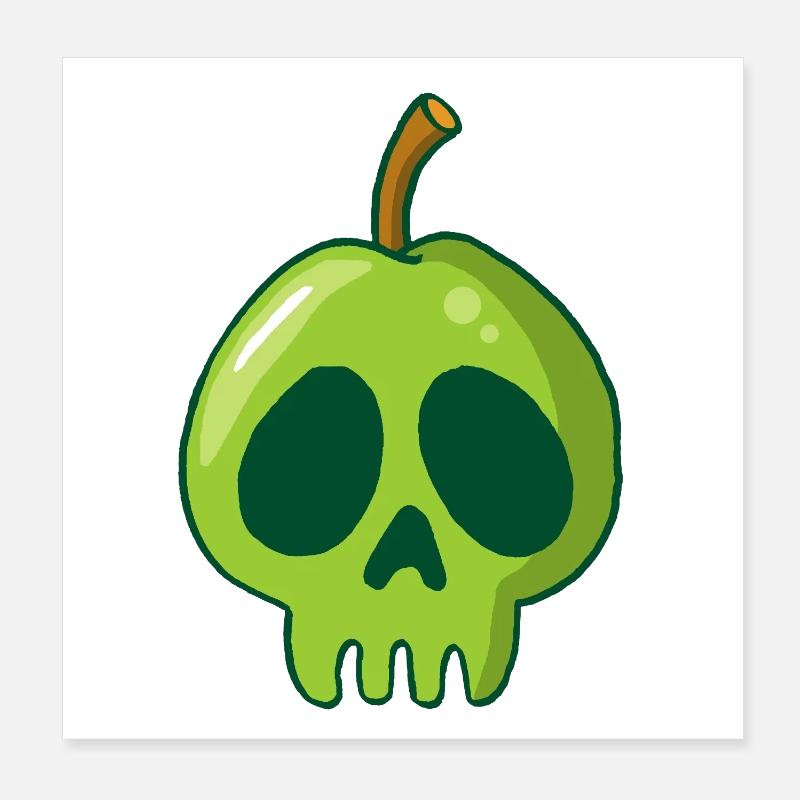 Apple Skull Poster 8" x 8" (20x20 cm)