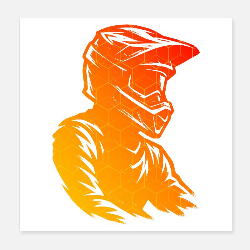 Simple Motocross Idea for Motocross Poster 8" x 8" (20x20 cm)
