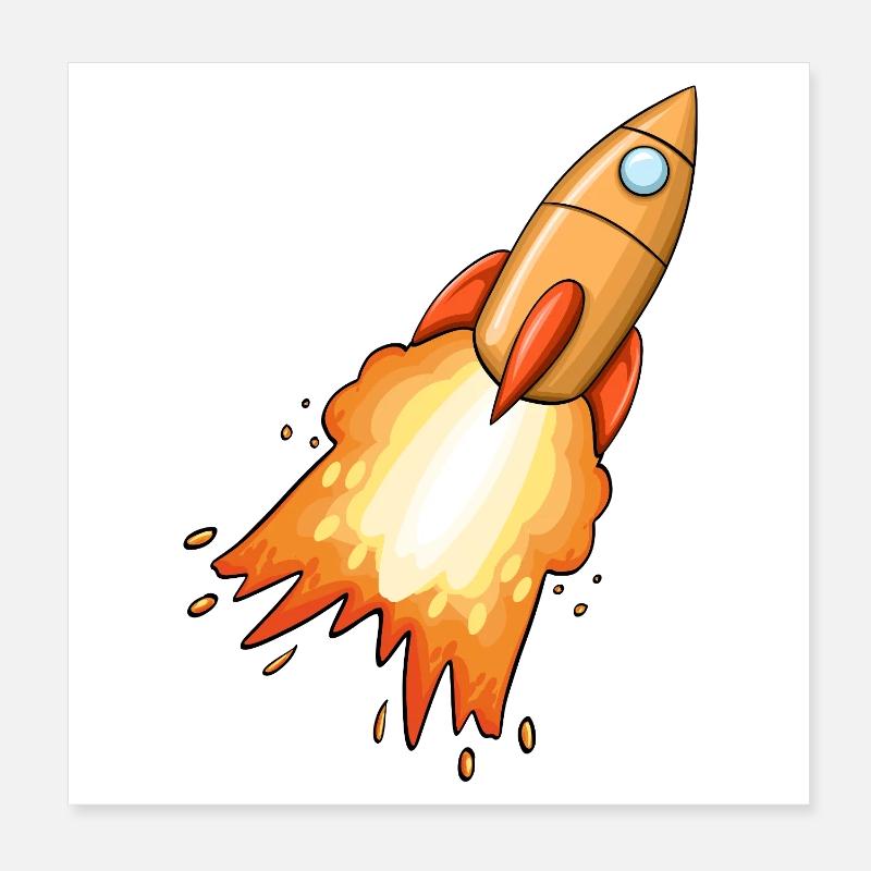 Rakete Poster 20x20 cm