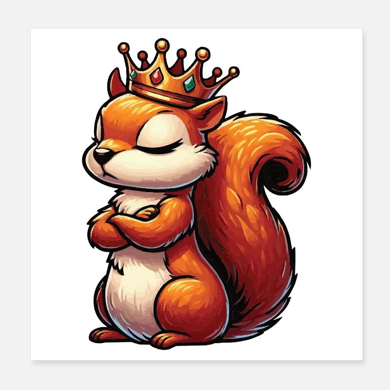 Squirrel Squirrel Squirrel Lover Rodent Poster 8" x 8" (20x20 cm)