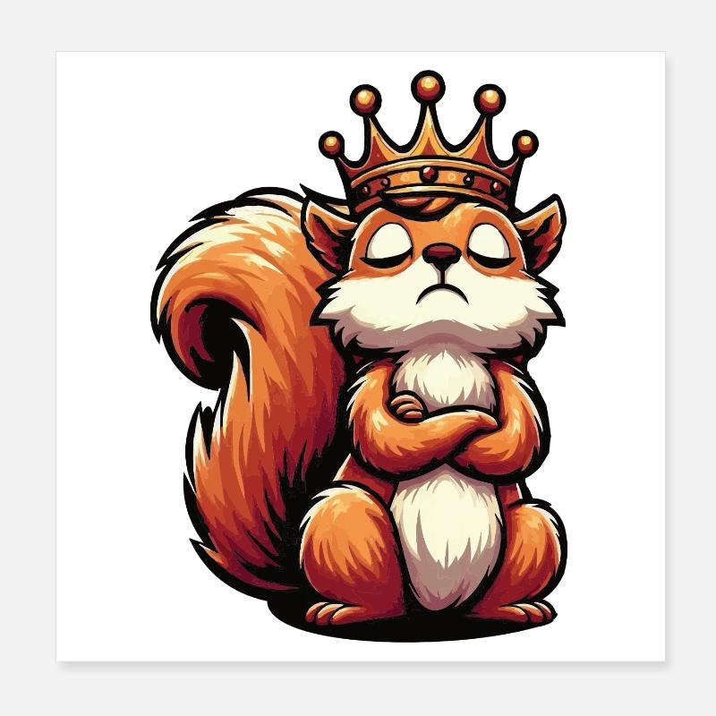 Squirrel Squirrel Squirrel Lover Rodent Poster 8" x 8" (20x20 cm)