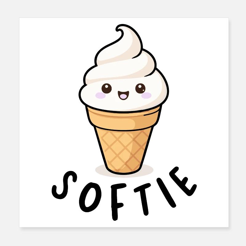 Softie Softeis Lover Eiscreme Icon Geschenk Poster 8" x 8" (20x20 cm)
