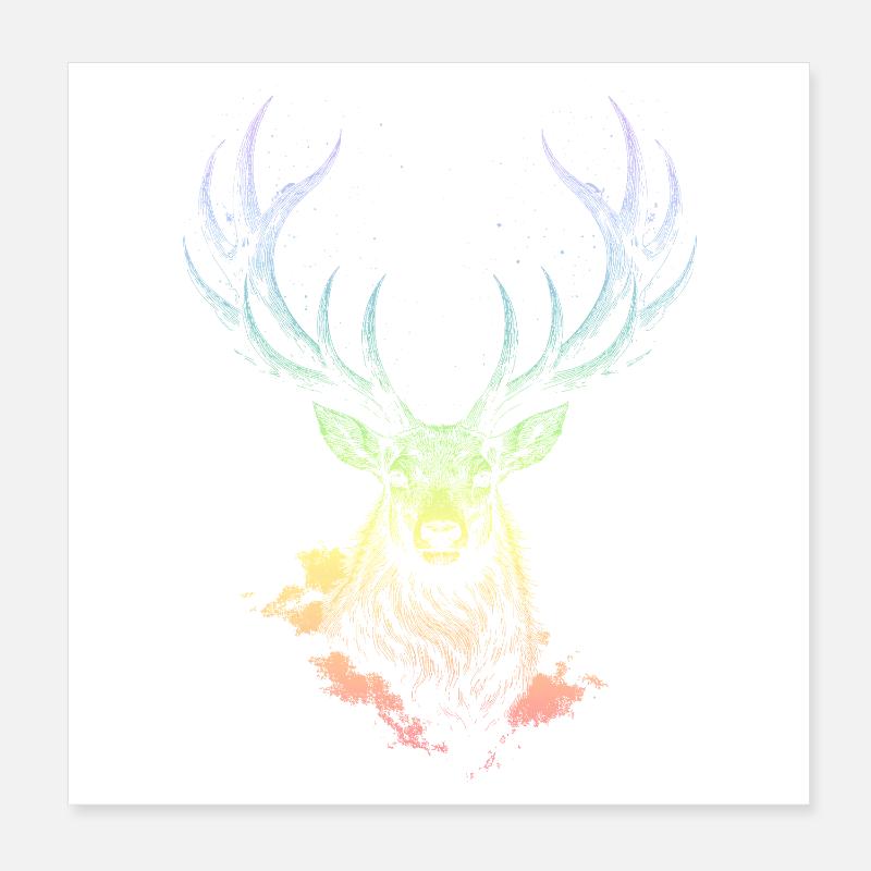 Rainbow Hirsch Nebel-Spektrum Poster 20x20 cm