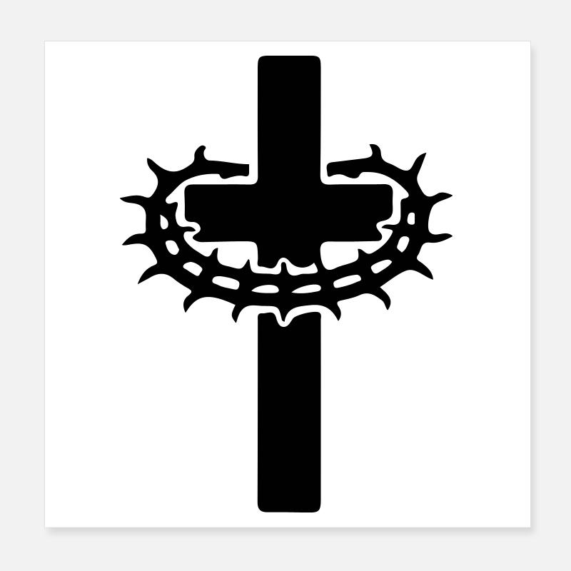 Kreuz Dornenkrone Jesus Poster 20x20 cm
