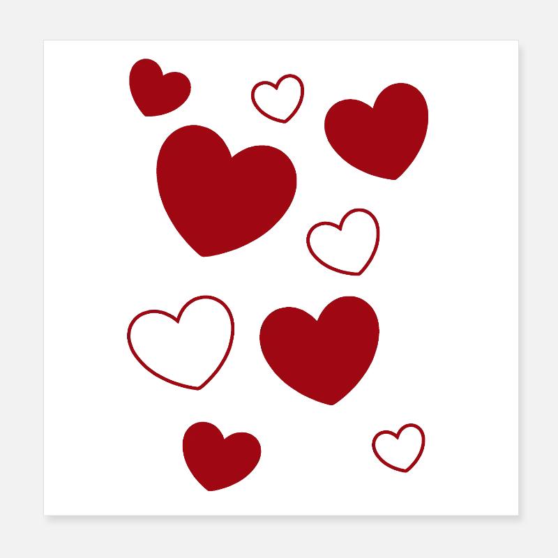rotes herz rot Geschenk Valentinstag Poster 20x20 cm