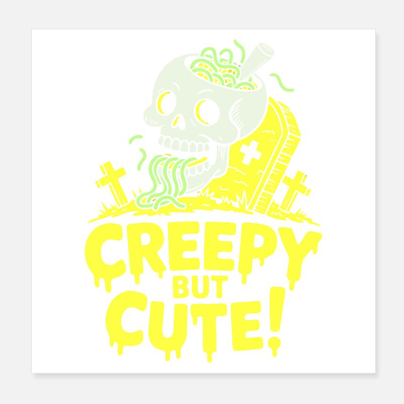 Un éclat de crâne effrayant mais mignon Poster 20 x 20 cm