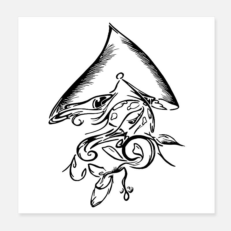 Strange Asian Turtle Poster 20x20 cm