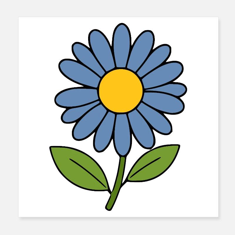 blaue Blume Blumen Geschenk Geburtstag Poster 20x20 cm