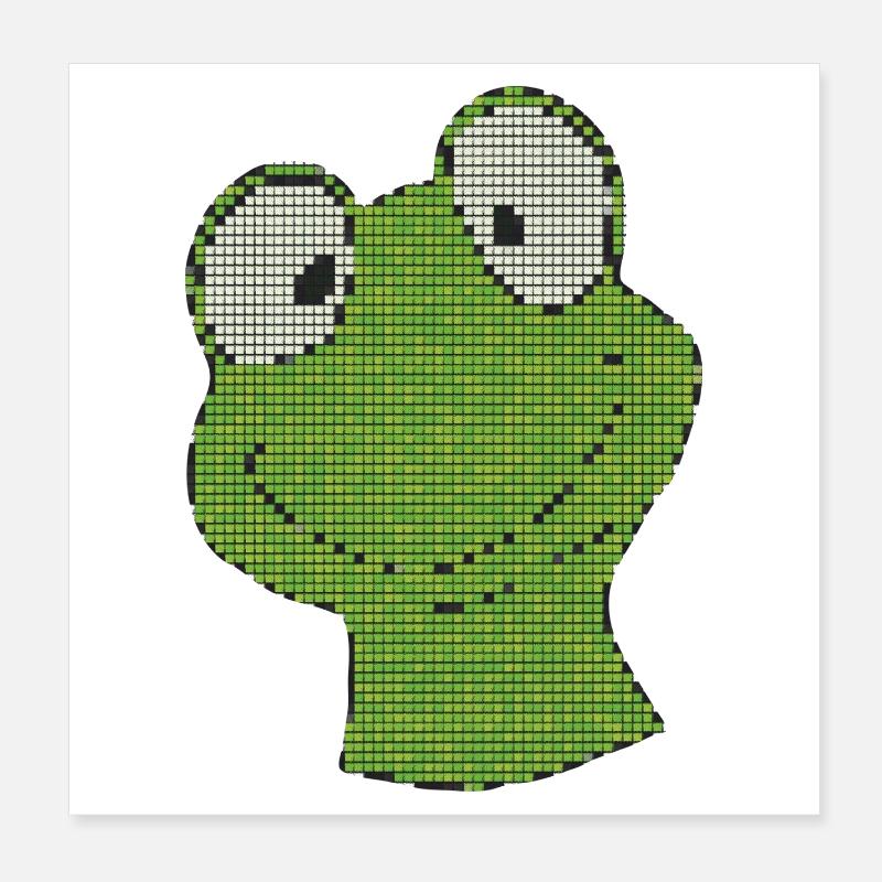 Pixel Frog Pixel Vert Smiley Poster 20 x 20 cm