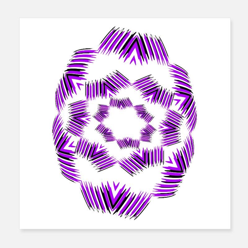Purple Star Mandala Pattern Poster 8" x 8" (20x20 cm)