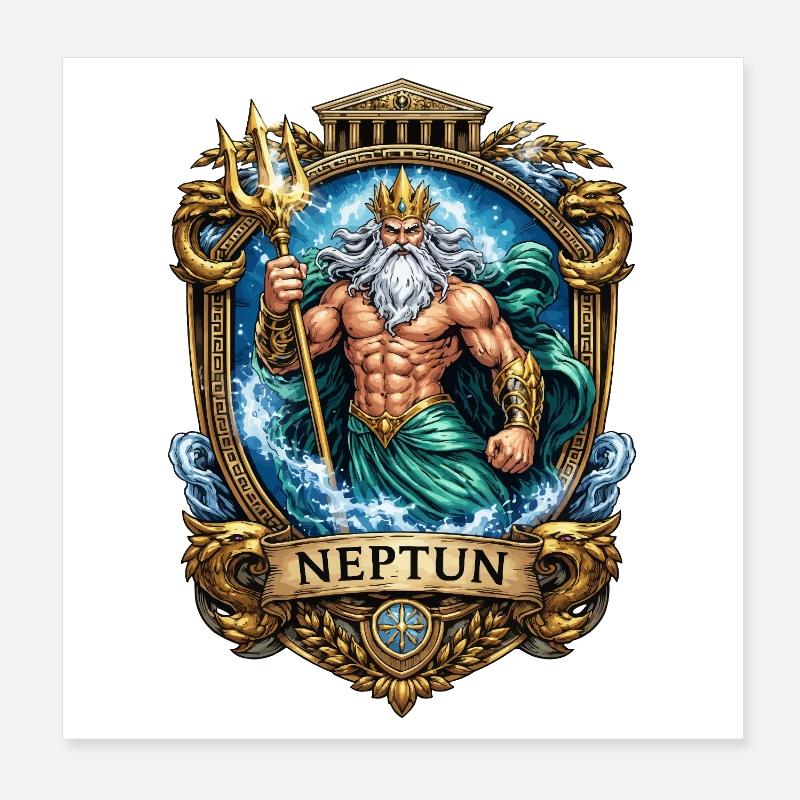 Neptune Roi de la Mer Poster 20 x 20 cm