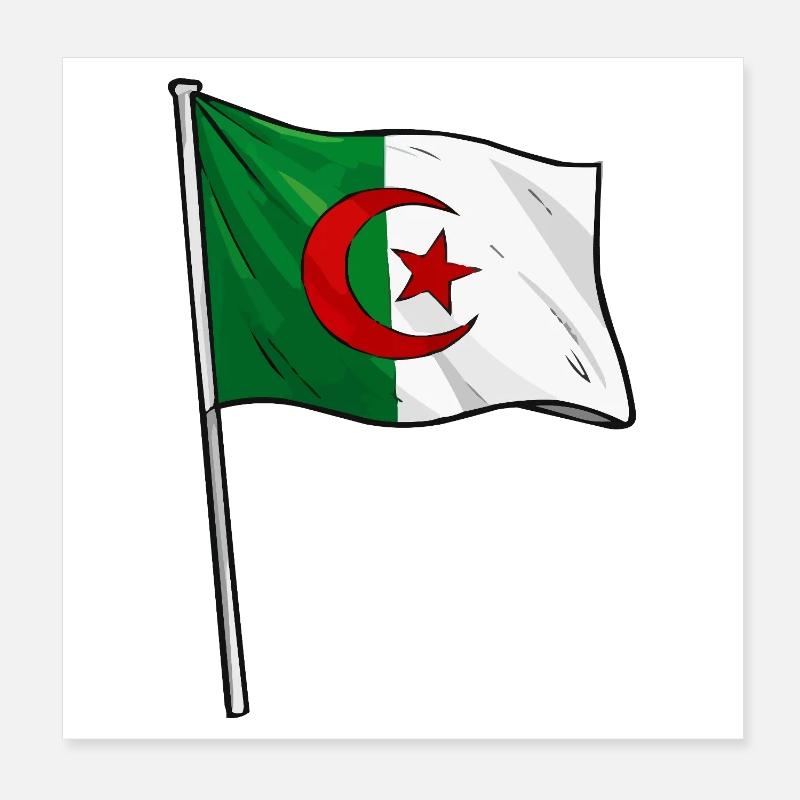 Drapeau algérien Poster 20 x 20 cm