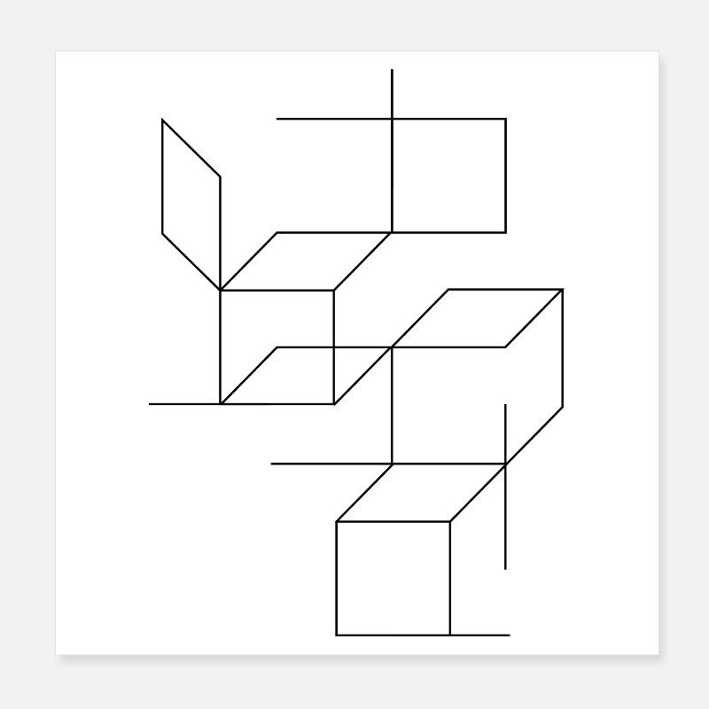 squares and lines composition Poster 8" x 8" (20x20 cm)