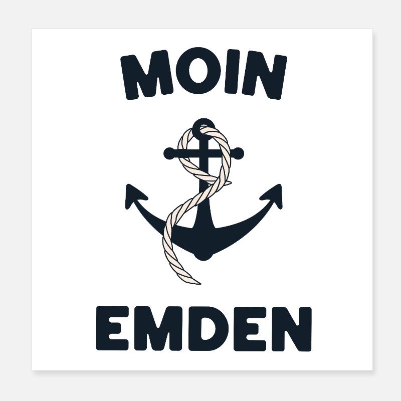Moin Emden – Maritimes Anker-Design Poster 20x20 cm