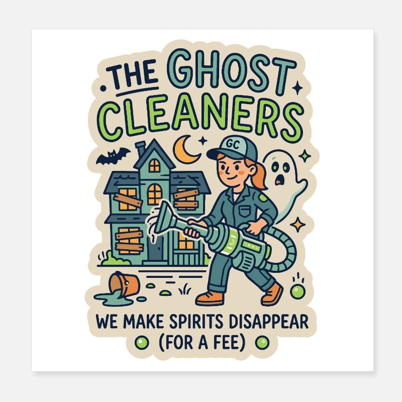Humour de Ghost Cleaner Ghost Hunter Poster 20 x 20 cm