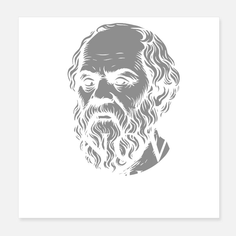 Ne sait rien, Socrate Poster 20 x 20 cm