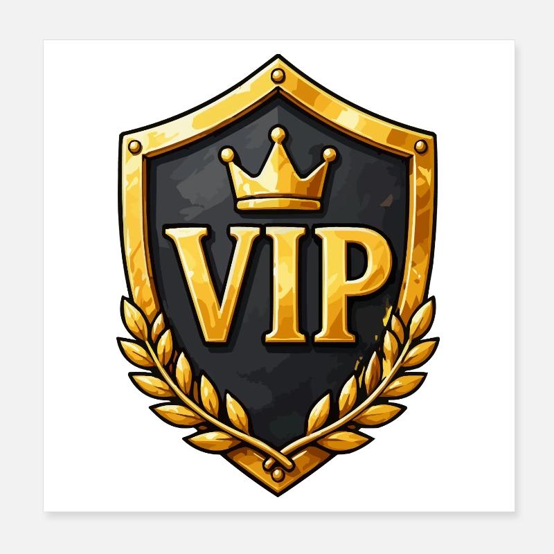 VIP Crown Shield Ornament Poster 8" x 8" (20x20 cm)