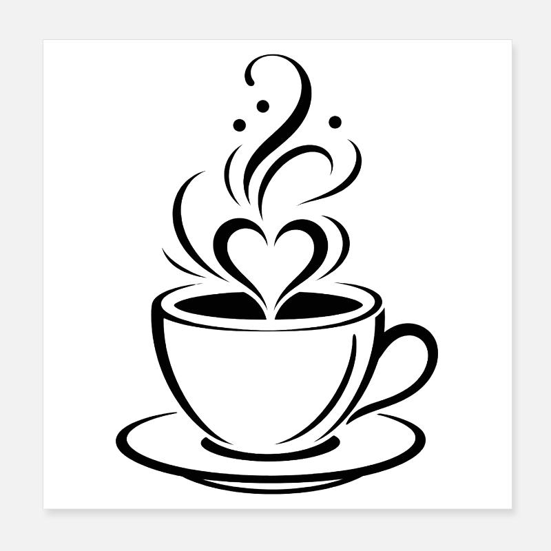 Cœur de café Poster 20 x 20 cm
