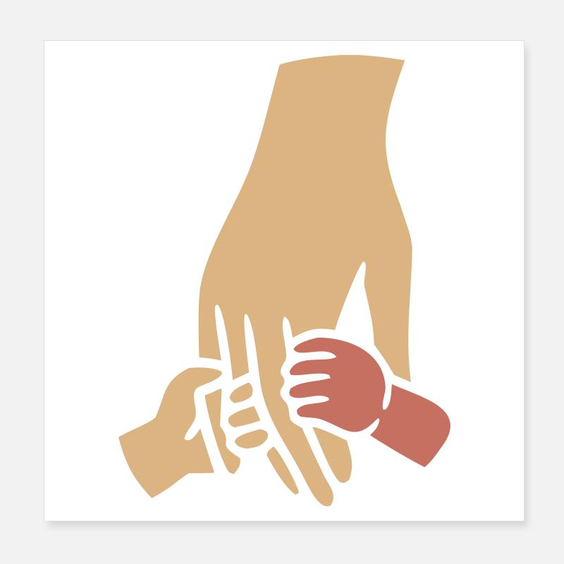 Famille Mains de Bébé Ensemble Poster 20 x 20 cm
