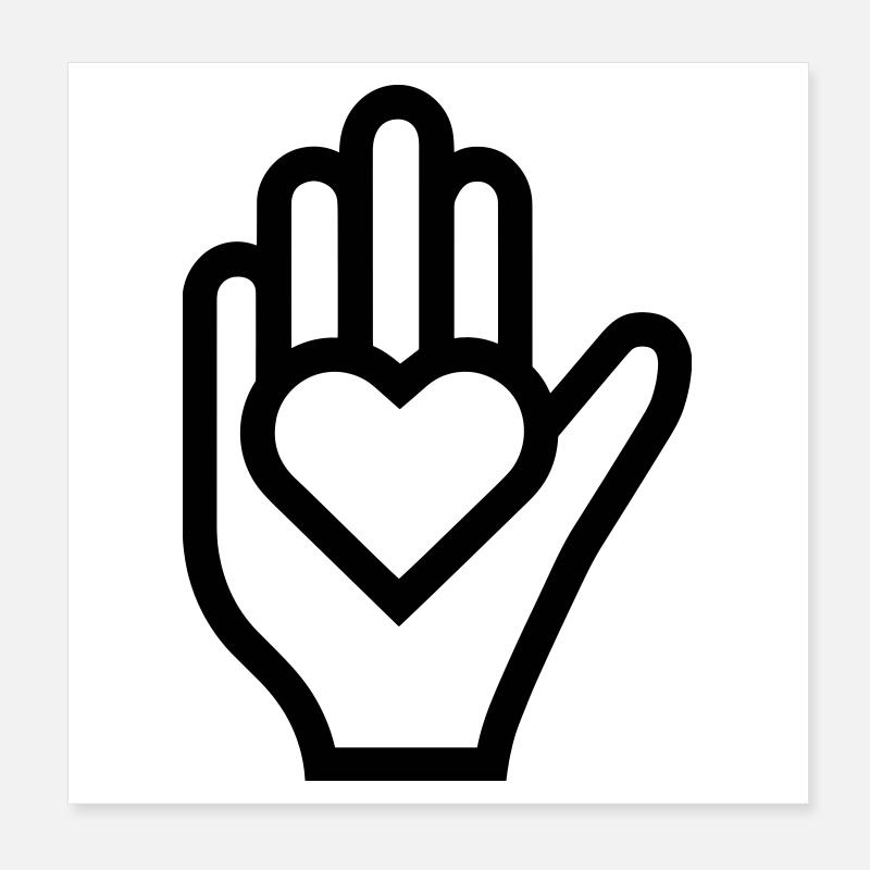 Hand Herz Poster 20x20 cm