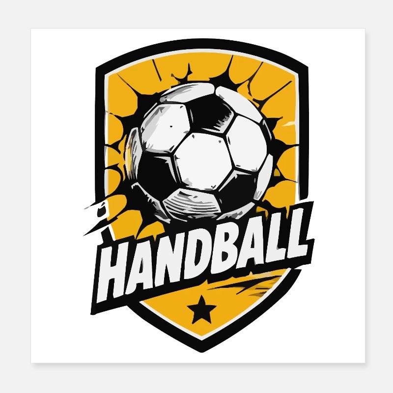 Handball Shield Explosion Poster 8" x 8" (20x20 cm)