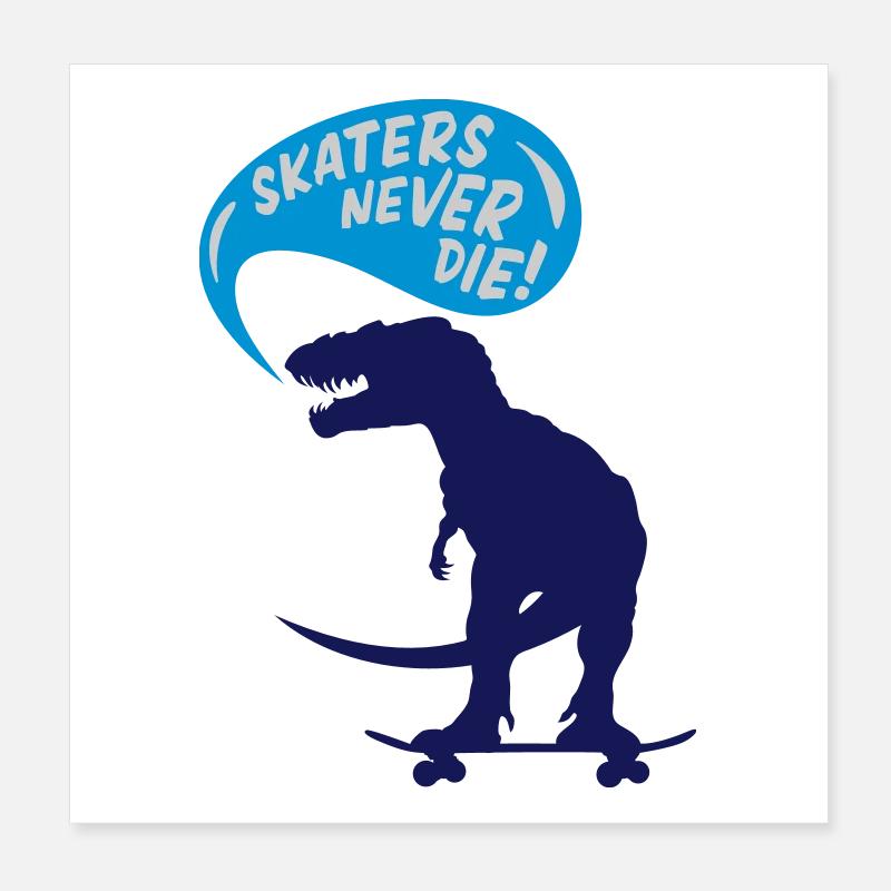 t-rex skater Poster 20 x 20 cm